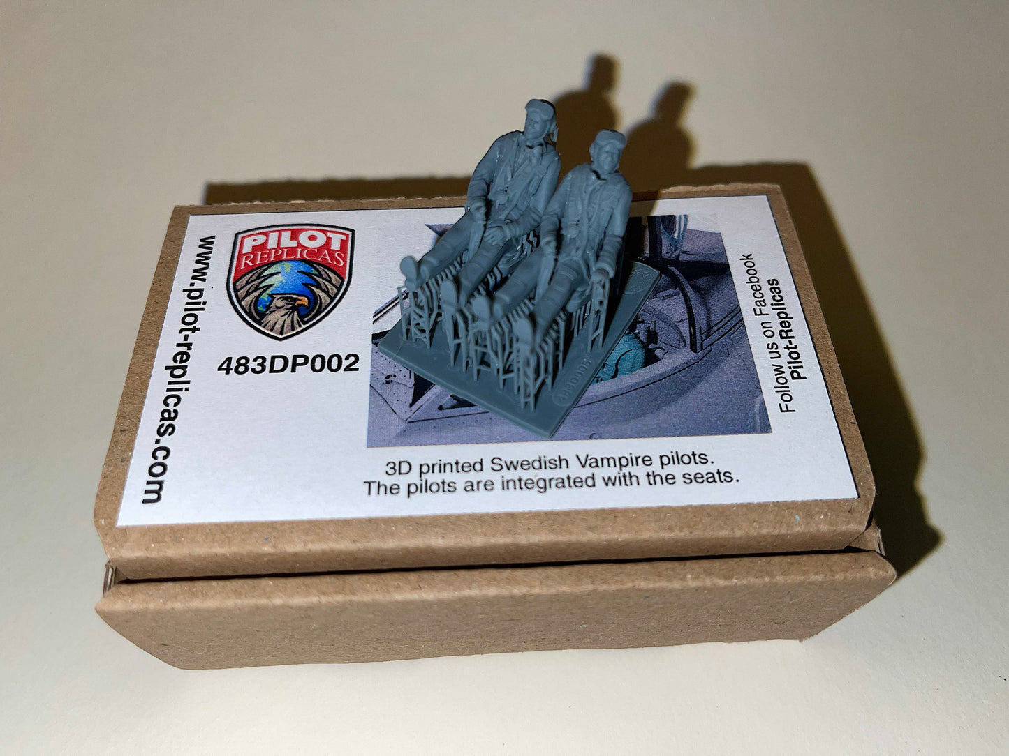 1/48 scale Swedish Vampire pilots with cloth helmets. Art # 483DP002