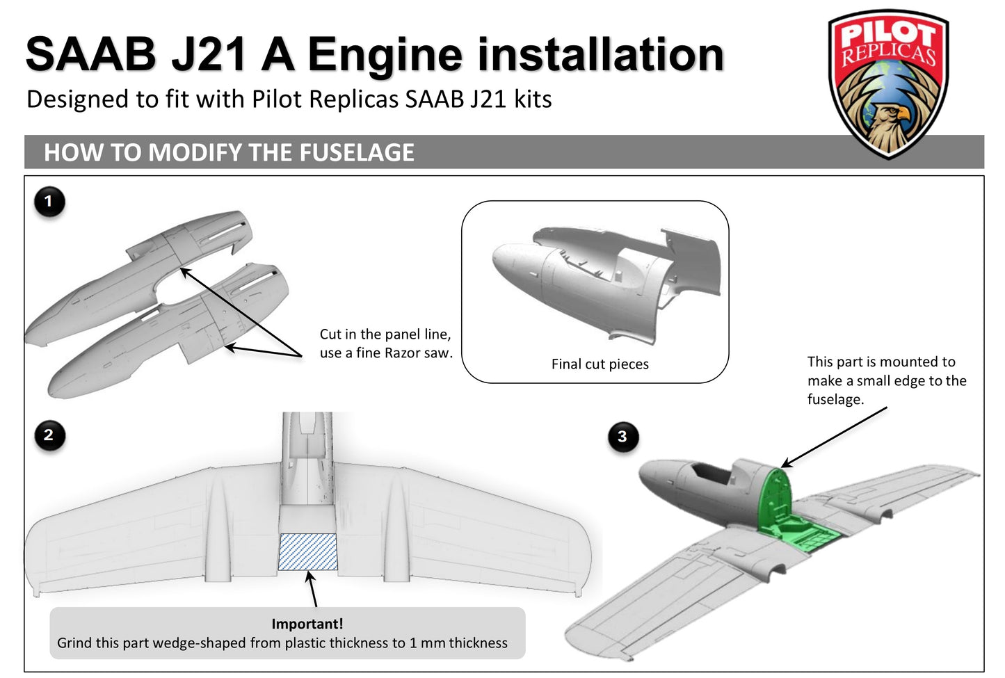 1/48 scale Super detail engine set. For SAAB 21. 48R005