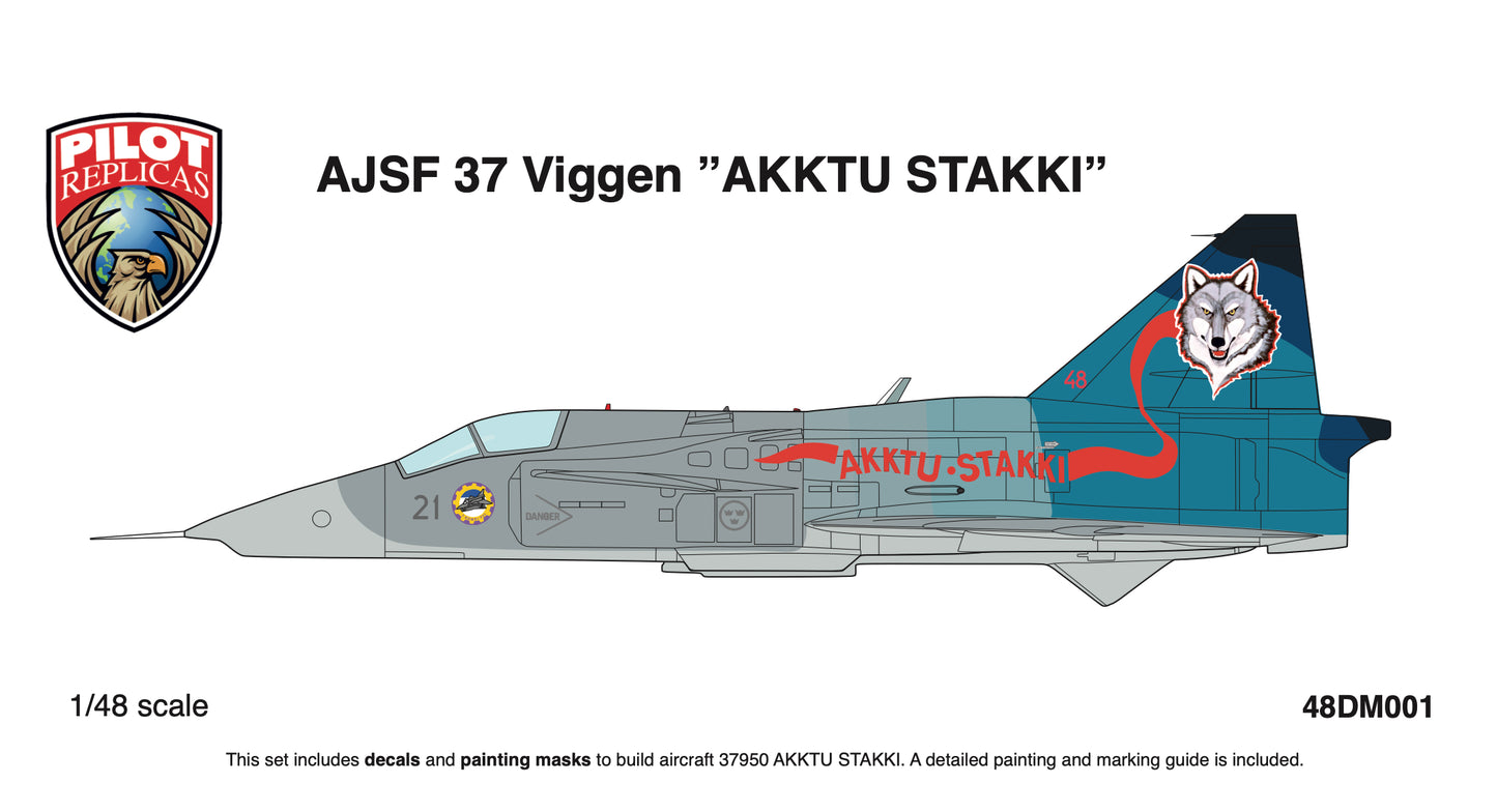 SAAB AJSF 37 Viggen AKKTU STAKKI 48DM001  1/48 scale