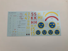 Cargar imagen en el visor de la galería, SAAB j 29 A/B/C/F Decals ”Tunnan Part III” 48D021 1/48 scale