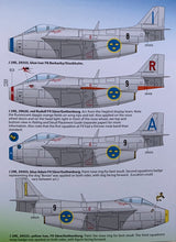 Load image into Gallery viewer, SAAB j 29 E/F Decals ”Tunnan Part II” 48D020 1/48 scale