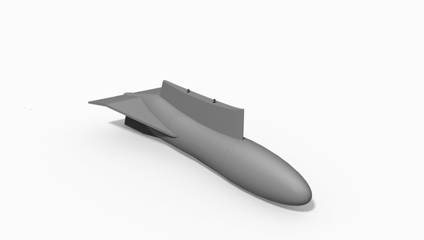 1/48 scale Drop tank ”type 2” with fins. For J29 Tunnan. 48R010